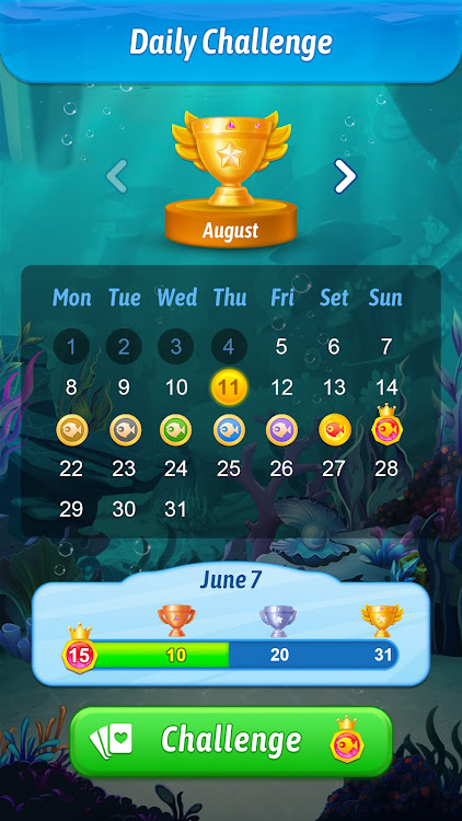 #6. Solitaire Fish World-OceanTrip (Android) By: Casual Game Dev