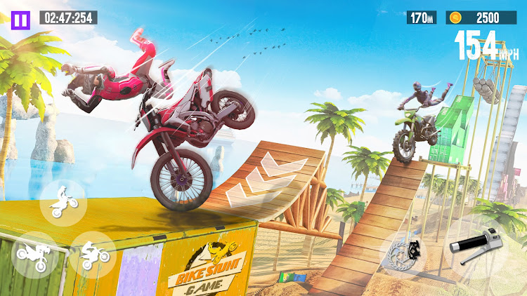 #2. Bike Games 3D: Bike Stunt Game (Android) By: Connect Game Studios - Car Racing Games