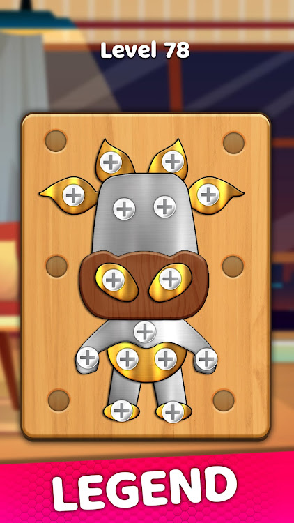 #5. Screw Out Nuts & Bolts Puzzle (Android) By: Mustard Games Studios