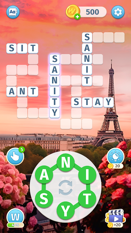 #3. Sky Words: Word Game (Android) By: Malpa Games