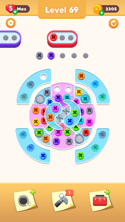 #9. Screw Pin - Nuts Jam (Android) By: WeMaster Games