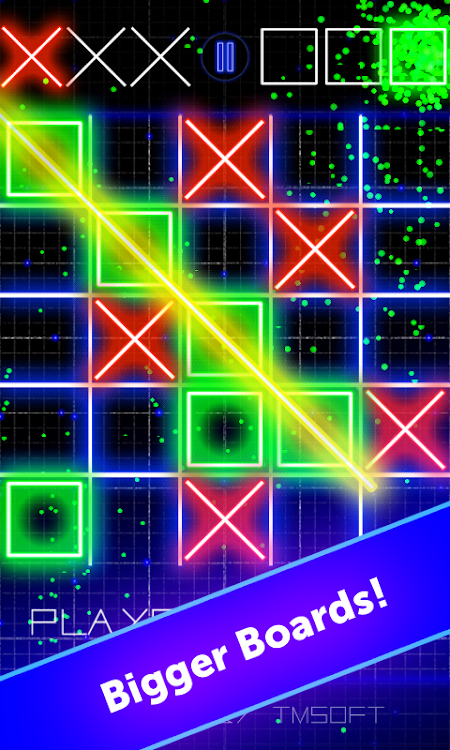 #7. Tic Tac Toe Glow by TMSOFT (Android) By: TMSOFT