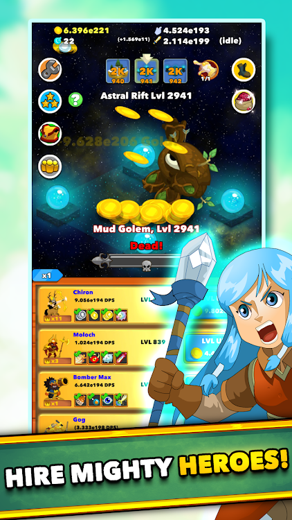 #4. Clicker Heroes - Idle RPG (Android) By: Playsaurus