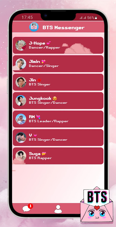 #2. BTS Messenger : Chat Simulator (Android) By: Normandie Galaxy