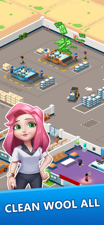 #9. Wool Inc: Idle Factory Tycoon (Android) By: CyberJoy Game