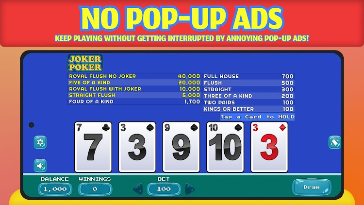 #5. Joker Poker - Offline (Android) By: Space Sheep