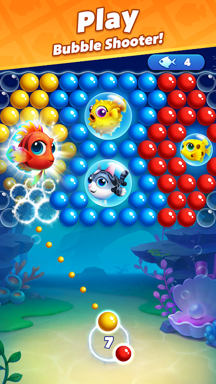 #3. Bubble Shooter Ocean Pop (Android) By: LinkDesks Classic Puzzle Games