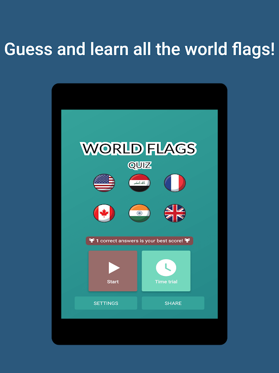 #5. World Flags Trivia (Android) By: Cool Great Apps