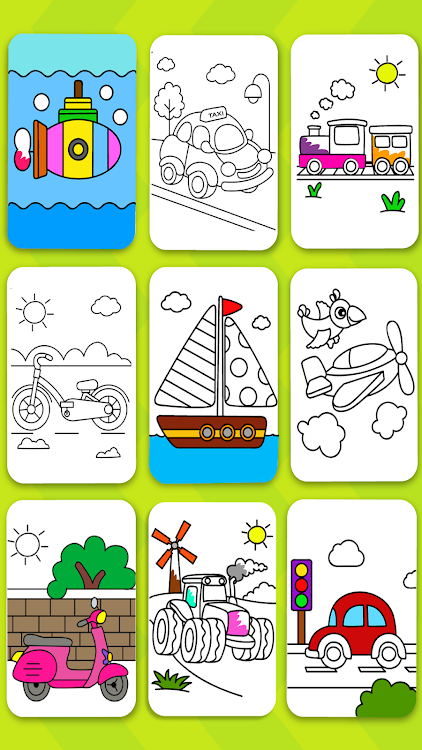 #3. Cars Coloring Book Kids Game (Android) By: GunjanApps Studios