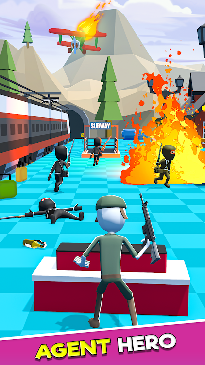 #3. Stickman Agent action game sim (Android) By: TnTn