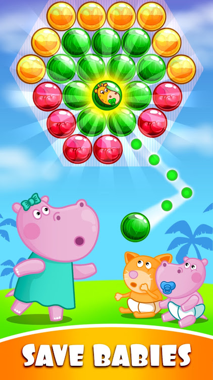 #3. Hippo Bubble Pop Game (Android) By: Hippo Kids Games