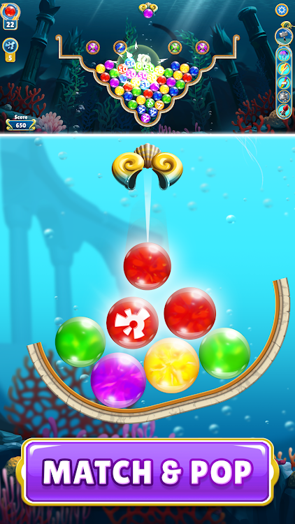 #9. Pearls of Atlantis Match & Pop (Android) By: Legacy Games