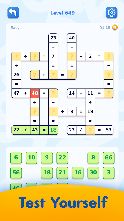 #2. Math Crossword — Number puzzle (Android) By: ZephyrMobile