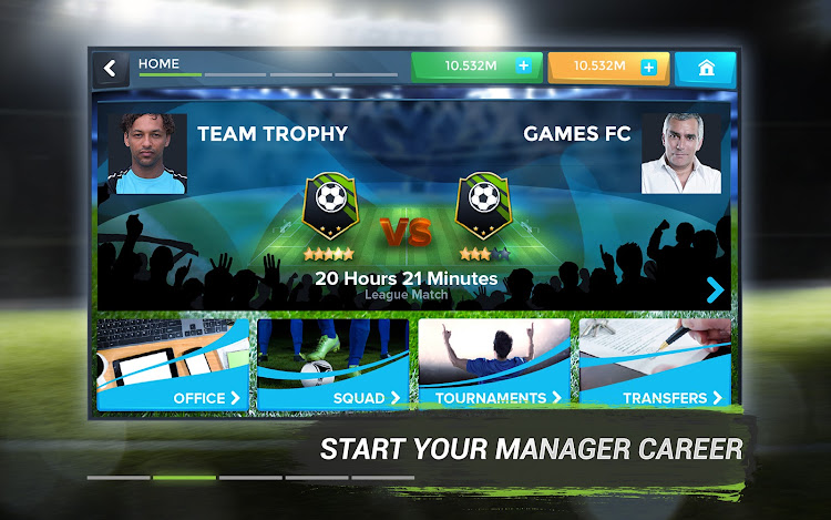 #7. FMU - Football Manager Game (Android) By: Trophy Games - Football Manager makers