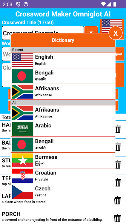 #3. Crossword Maker Omniglot (Android) By: Integrose