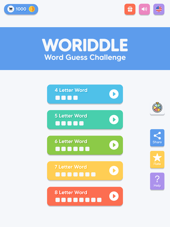 #9. Woriddle! Word Guess Challenge (Android) By: Eggies