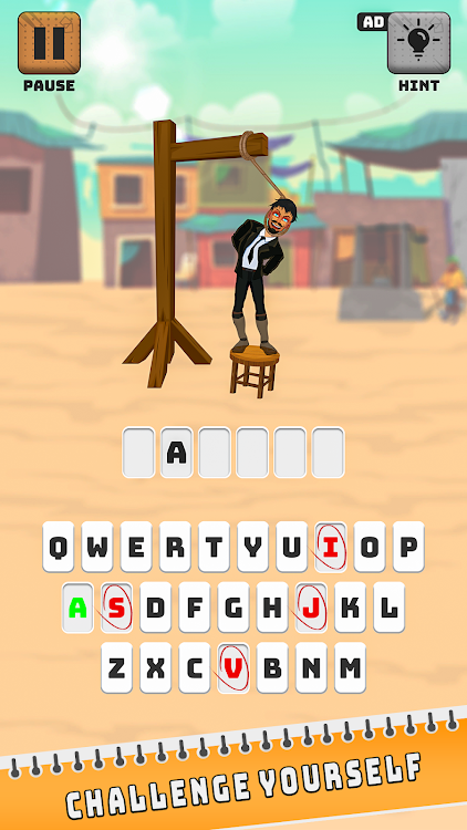 #2. Hangman man Words Puzzle Games (Android) By: evoke