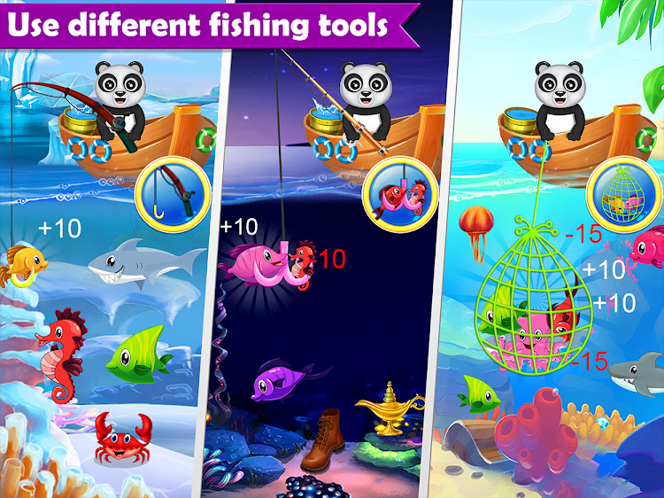 #9. Fisher Panda - Fishing Games (Android) By: Rolling Panda Arts