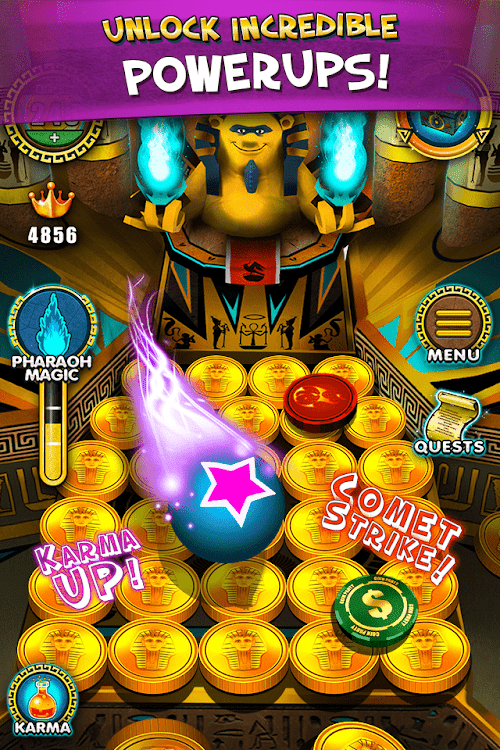 #3. Pharaoh Gold Coin Party Dozer (Android) By: Mindstorm Studios