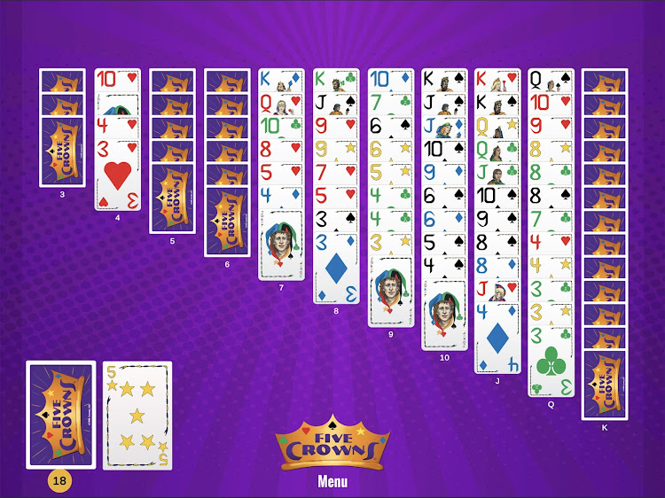 #9. Five Crowns Solitaire (Android) By: PlayMonster LLC