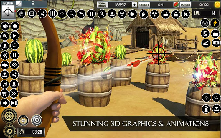 #9. Watermelon Archery Games 3D (Android) By: Zipzoom Studio