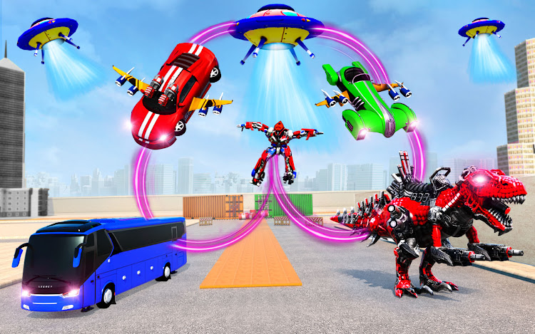 #3. Dino Robot Transform Car Games (Android) By: Play Paradigm