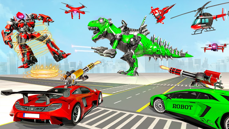 #9. Dino Robot Transform Car Games (Android) By: Play Paradigm