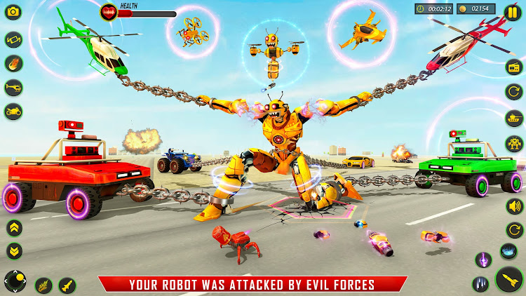 #4. Bee Robot Car Transform Games (Android) By: Cradley Creations