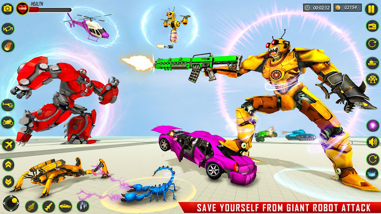 #7. Bee Robot Car Transform Games (Android) By: Cradley Creations