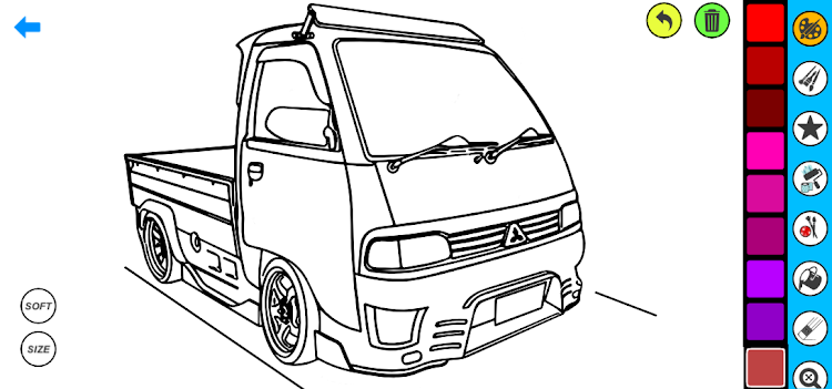 #2. Pickup Car Coloring book (Android) By: Coloring book Games