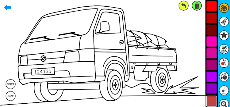 #4. Pickup Car Coloring book (Android) By: Coloring book Games