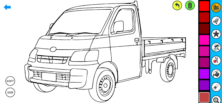 #5. Pickup Car Coloring book (Android) By: Coloring book Games