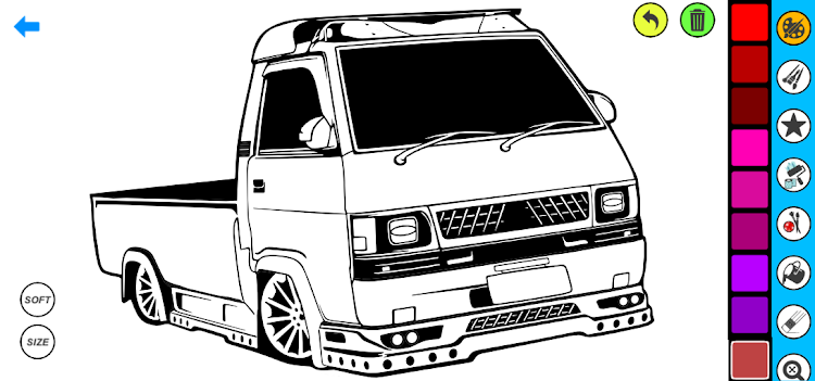 #8. Pickup Car Coloring book (Android) By: Coloring book Games