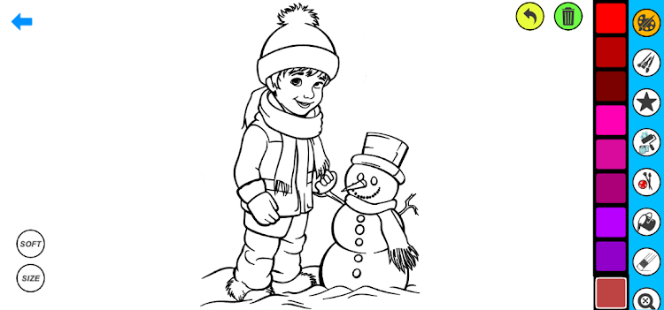 #5. Snowman Coloring Pages (Android) By: Coloring book Games