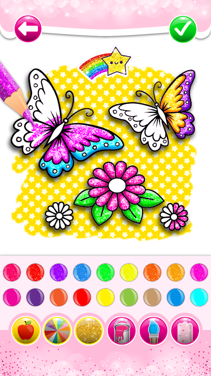 #2. Glitter Butterfly Coloring - L (Android) By: BaramGames