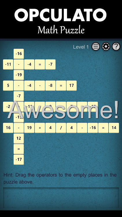 #3. OPCULATO - Math Puzzle (Android) By: Creative Spark Studios