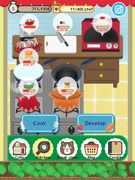 #7. Cute cat restaurant story (Android) By: char room