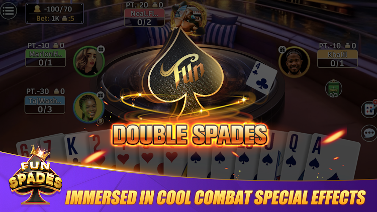 #3. Fun Spades - Online Card Game (Android) By: Fast Game Limited