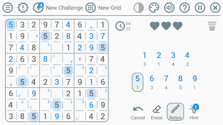 #8. Sudoku - Classic Puzzle Game (Android) By: LEZIGAME