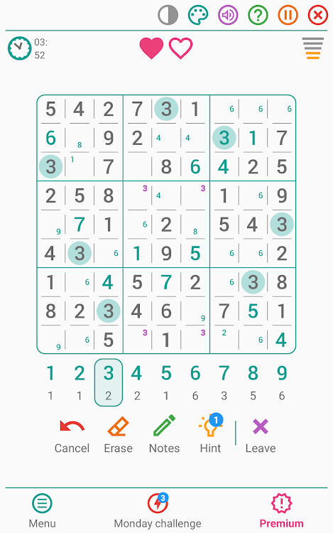 #10. Sudoku - Classic Puzzle Game (Android) By: LEZIGAME