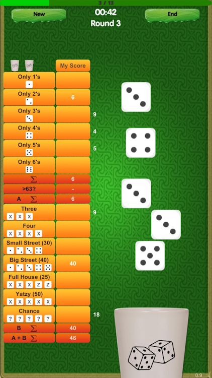 #9. Yatzy (Android) By: SoftwareByMatt