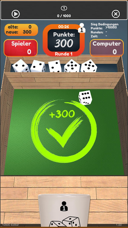 #5. 10000 Dice Farkle King 3D (Android) By: Little Panda Games