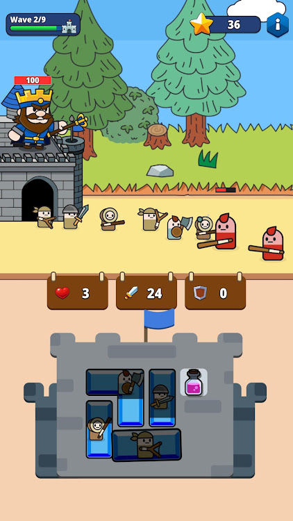 #3. Square Warriors: Puzzle TD RPG (Android) By: New Story Inc.