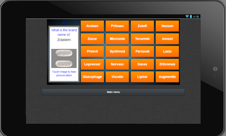 #4. 200 Drug Matching Game (Android) By: Denali Rx