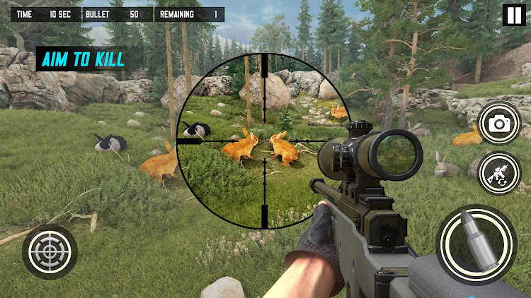 #7. Wild Rabbit Hunt Shooting Game (Android) By: Fun Fire Hero Adventure Games