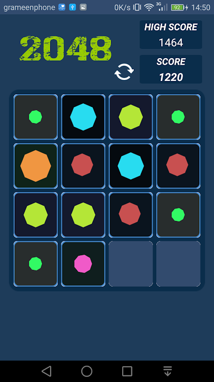 #5. 2048 (Circle+Square+Polygon) (Android) By: Creniputer Lab