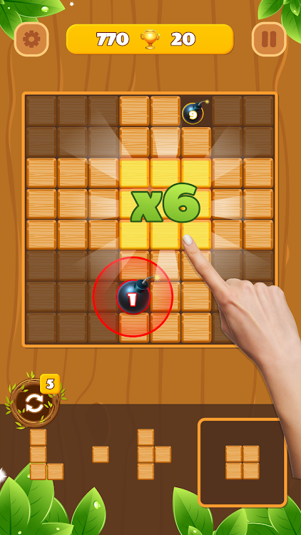 #3. Woody Block Puzzle: Wood Game (Android) By: BigQ Apps