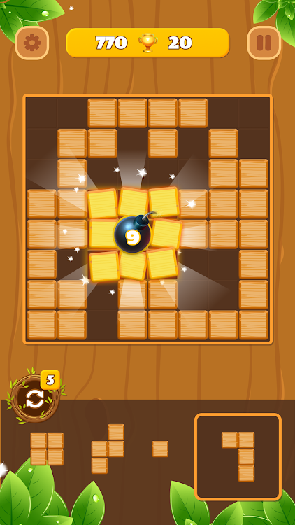 #5. Woody Block Puzzle: Wood Game (Android) By: BigQ Apps