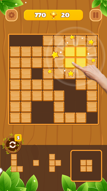 #6. Woody Block Puzzle: Wood Game (Android) By: BigQ Apps