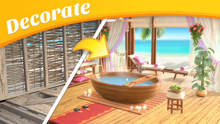 #2. Beach Homes Design : Miss Robi (Android) By: Giraffe Games Limited